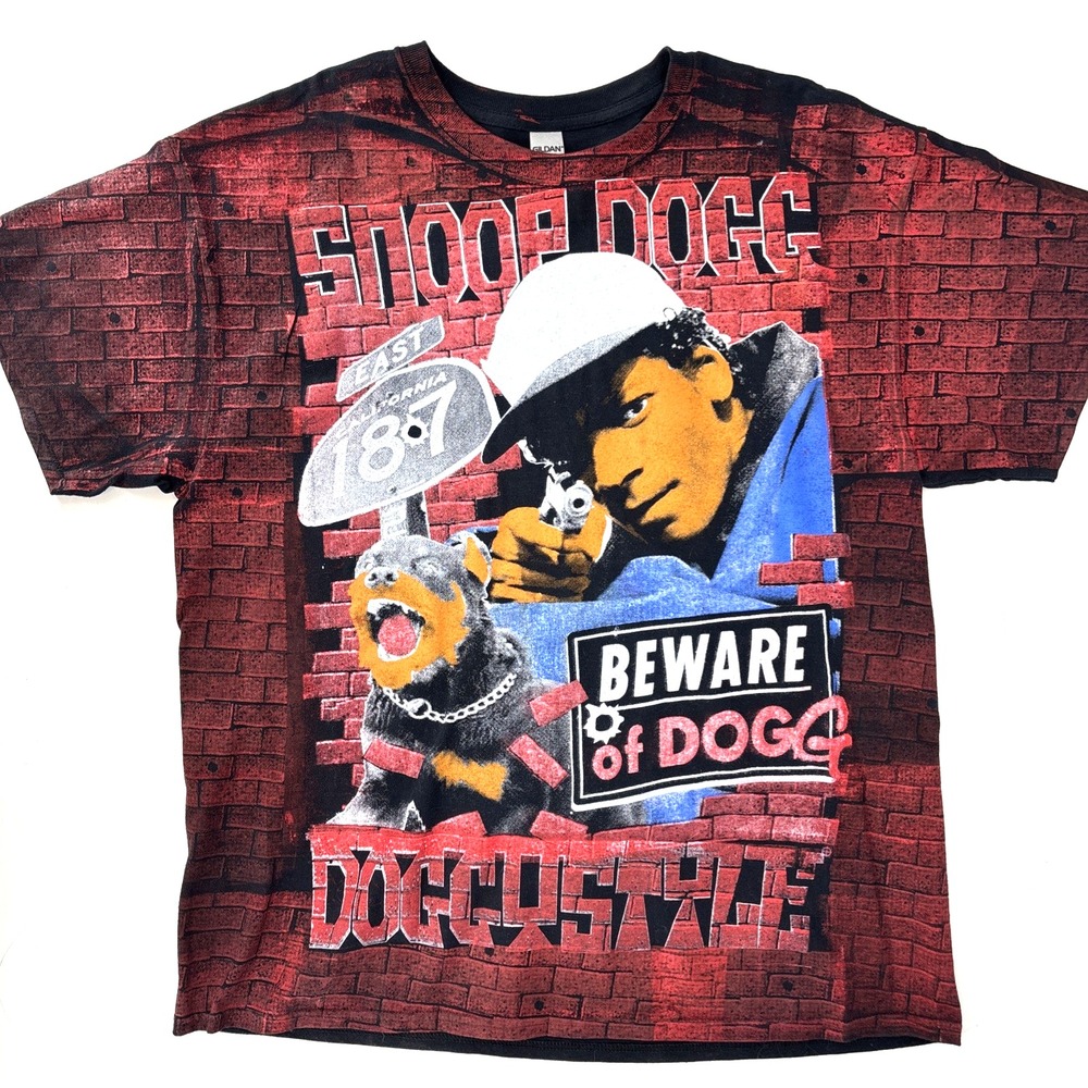 Backstock Co Snoop Dogg Double Sided Rap Tee Shirt‎ All Over Print XL